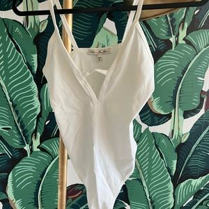 White Express tank bodysuit
